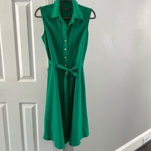Kelly Green button down swing dress